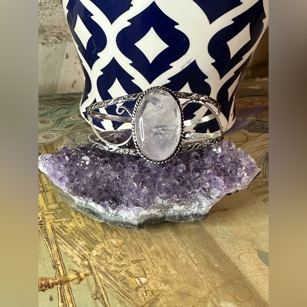 Hand Crafted Silver and Purple Bracelet